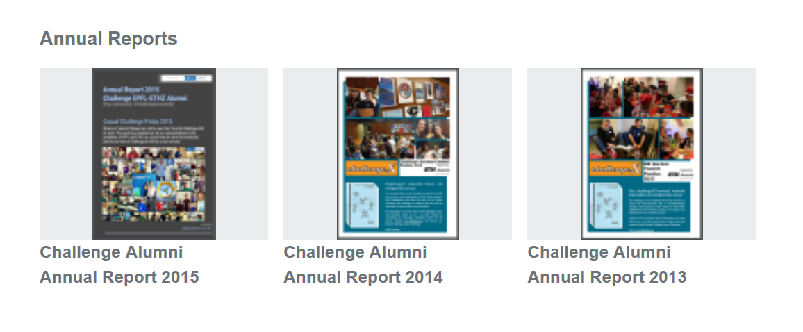 Vergrösserte Ansicht: Challenge Alumni Annual Report 2015